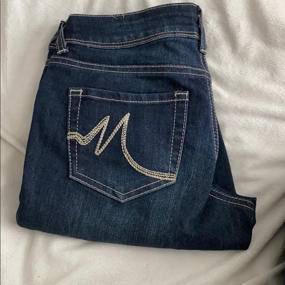 Straight leg dark wash jeans